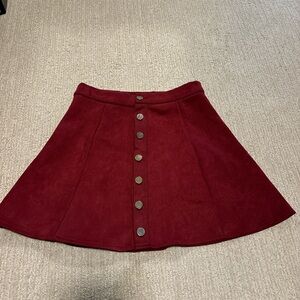 Suede burgundy skirt